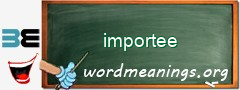 WordMeaning blackboard for importee